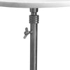 Aluminum Frame Round Side Table with Marble Top and Adjustable Height, White and Silver