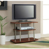 Modern Wood and Metal TV Stand in Cherry Brown Finish