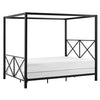 Queen size Modern Black Metal Four-Poster Canopy Bed Frame