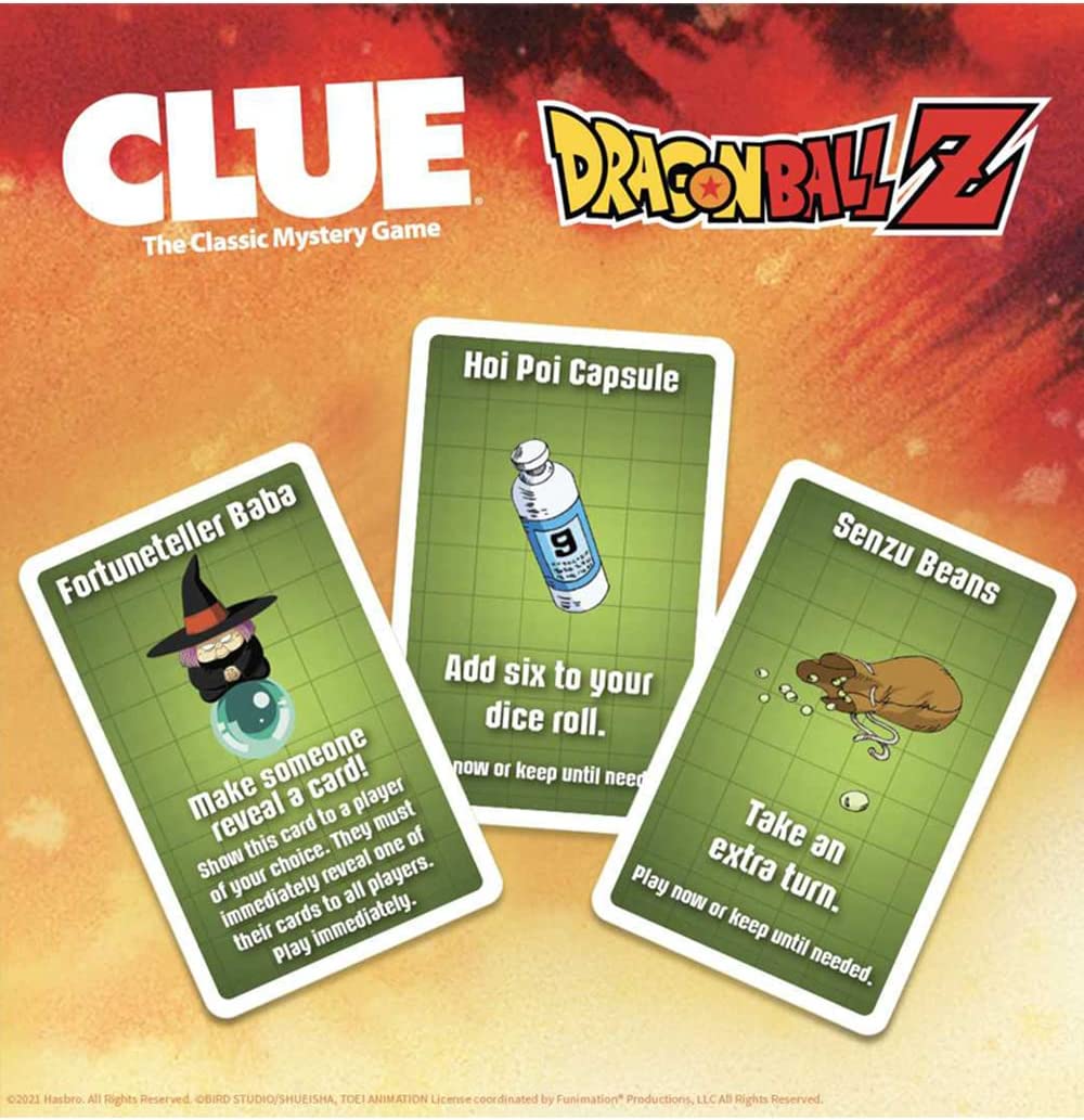 dragon ball z clue collectible clue board game featuring anime show officially licensed game with familiar locations and iconic characters from dragon ball show
