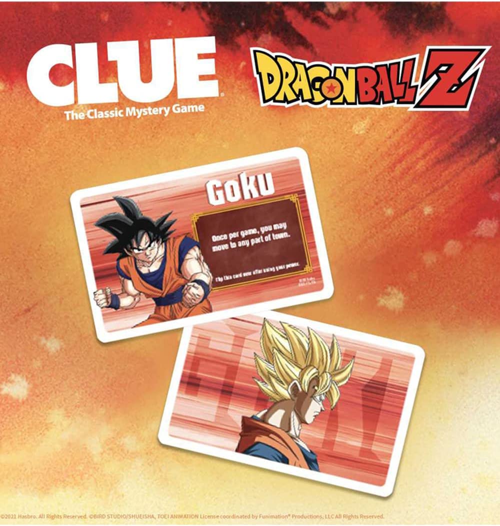 dragon ball z clue collectible clue board game featuring anime show officially licensed game with familiar locations and iconic characters from dragon ball show