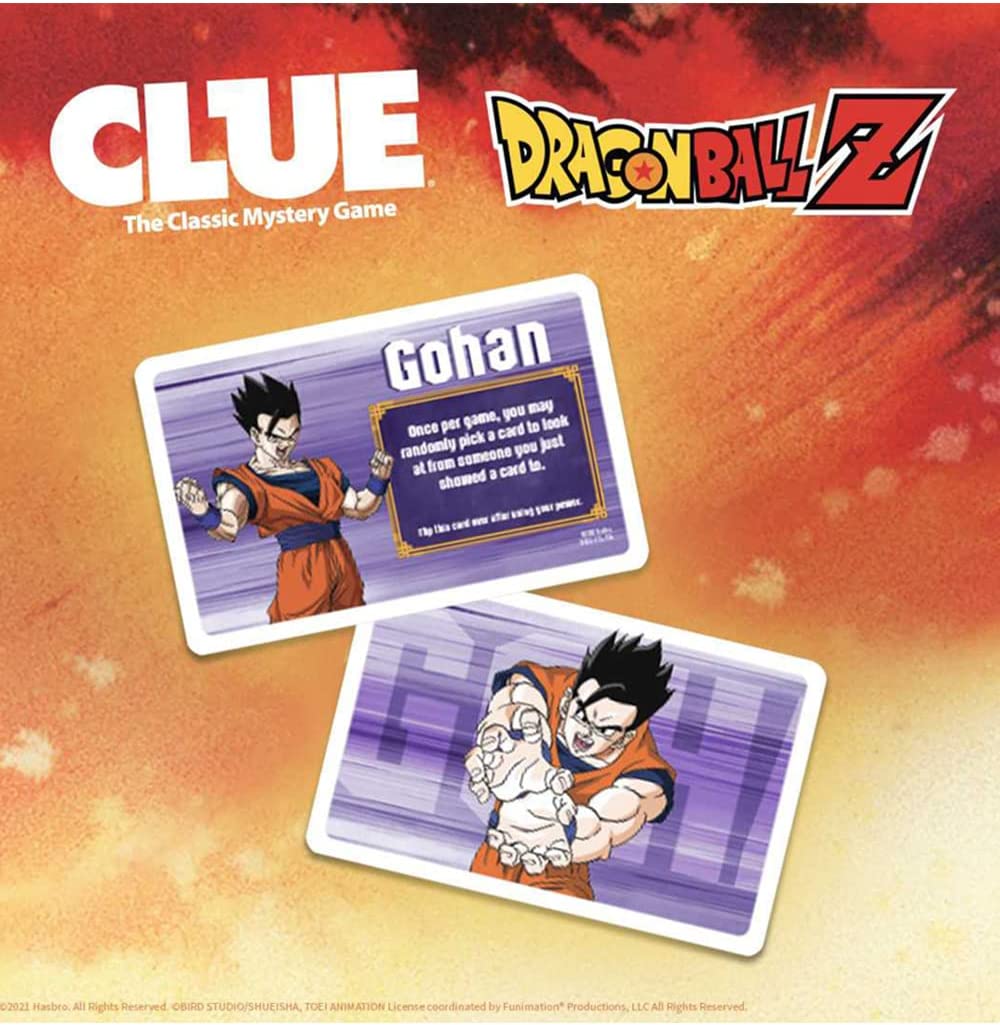 dragon ball z clue collectible clue board game featuring anime show officially licensed game with familiar locations and iconic characters from dragon ball show