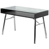 Modern Tempered Glass Top Writing Table Computer Desk with Chrome Legs