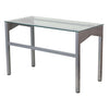 Rectangular Writing Table Office Desk with Clear Tempered Glass Surface