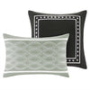 Full/Queen 5-Piece Black White Damask Print Comforter Set