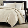 Full/Queen Ivory Beige Quilted Coverlet Quilt Set with 2 Shams