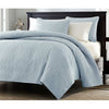 Full/Queen size Quilted Bedspread Coverlet with 2 Shams in Light Blue
