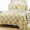 Full/Queen Yellow Blue Floral Lightweight Coverlet Set