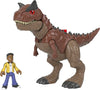 Fisher-Price Imaginext Jurassic World Camp Cretaceous Carnotaurus Dinosaur & Darius Figure Set for Preschool Kids Ages 3-8 Years