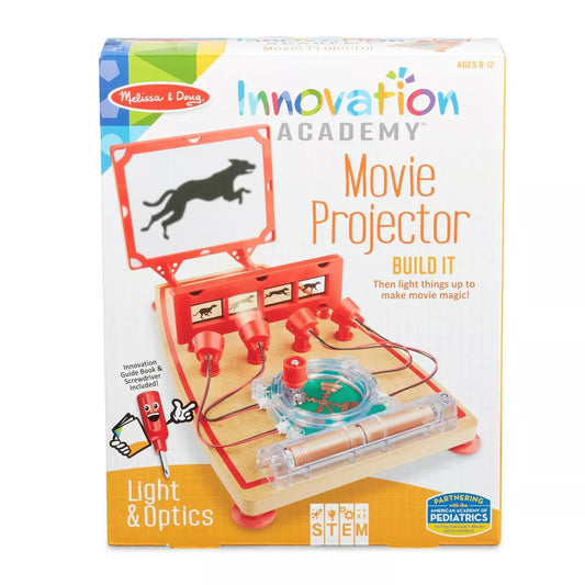 Melissa & Doug Innovation Academy Movie Projector Wooden Build-and-Play Mini Movie Theater