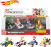 Hot Wheels Mario Kart Vehicle 4-Pack, Set of 4 Fan-Favorite Characters Includes 1 Exclusive Model, Collectible Gift for Kids & Fans Ages 3 Years Old & Up