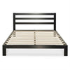 Metal Platform Bed Frame with Headboard and Wood Slats (King size)