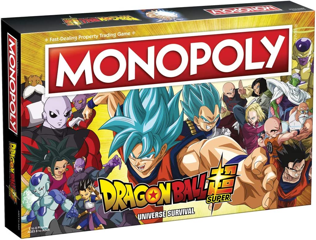monopoly dragon ball super recruit legendary warriors goku vegeta and gohan official dragon ball z anime series merchandise themed monopoly game