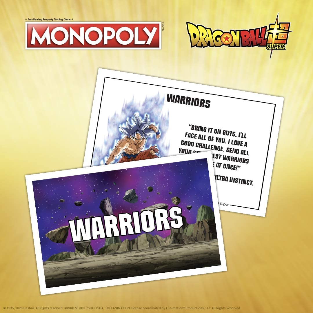 monopoly dragon ball super recruit legendary warriors goku vegeta and gohan official dragon ball z anime series merchandise themed monopoly game
