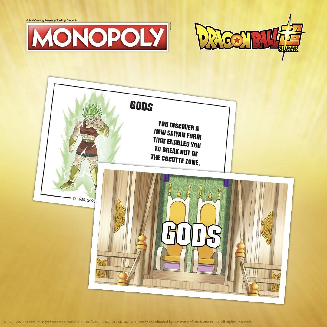 monopoly dragon ball super recruit legendary warriors goku vegeta and gohan official dragon ball z anime series merchandise themed monopoly game