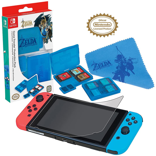 Officially Licensed Nintendo Switch Zelda: Breath of the Wild Game Traveler Protection Pack - Includes Game Case, SD Card Case, Screen Protector, Cleaning Cloth Fashions for Home
