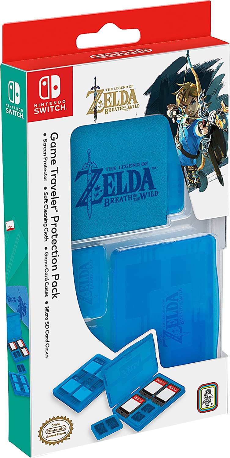 Officially Licensed Nintendo Switch Zelda: Breath of the Wild Game Traveler Protection Pack - Includes Game Case, SD Card Case, Screen Protector, Cleaning Cloth Fashions for Home