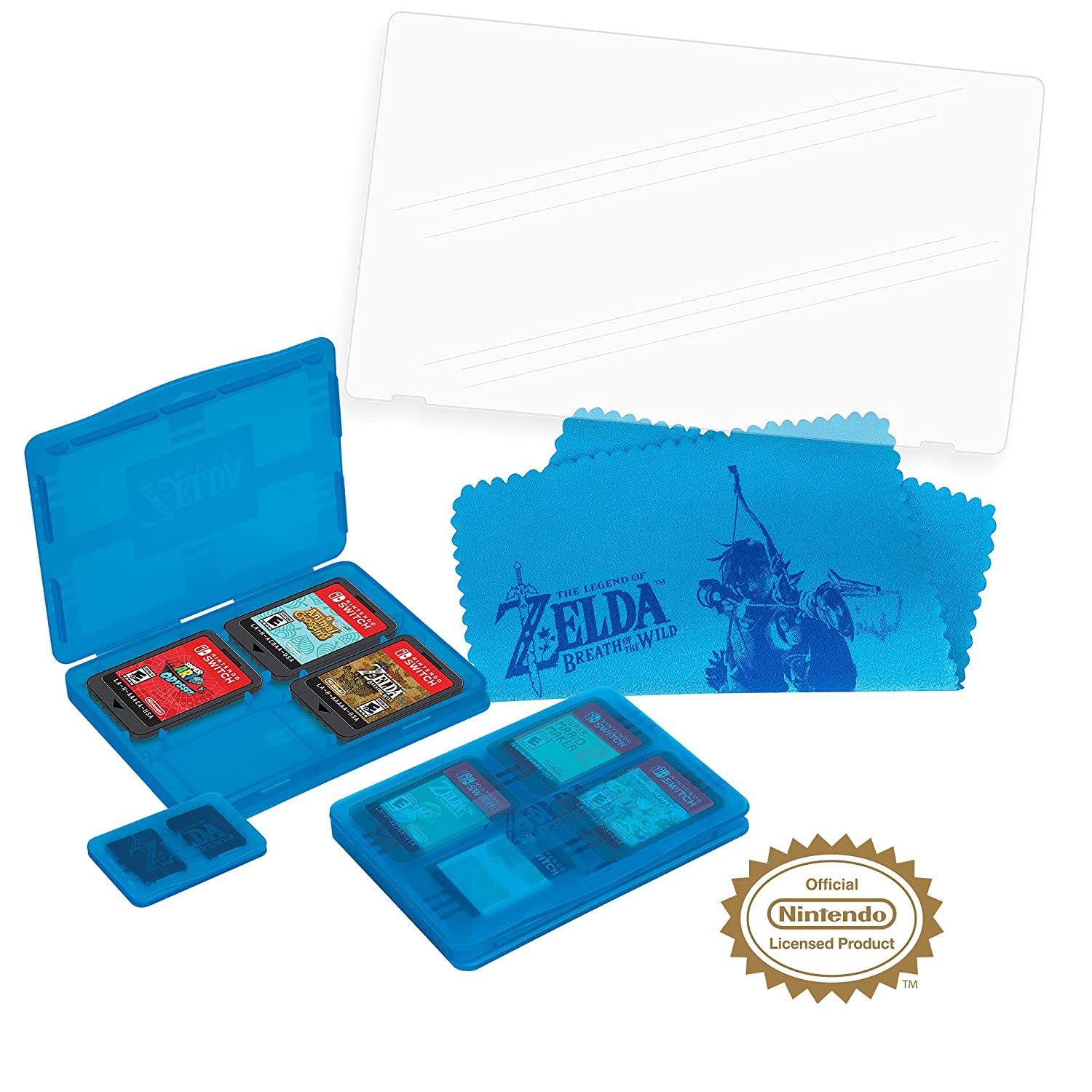 Officially Licensed Nintendo Switch Zelda: Breath of the Wild Game Traveler Protection Pack - Includes Game Case, SD Card Case, Screen Protector, Cleaning Cloth Fashions for Home