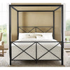 Queen size 4-Post Metal Canopy Bed Frame in Black