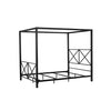 Queen size 4-Post Metal Canopy Bed Frame in Black