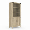 Farmhouse Oak 3 Adjustable Shelves Entryway Bookcase Storage Cabinet