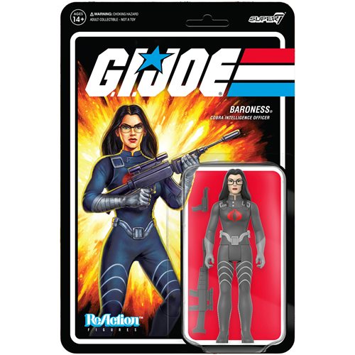Baroness Black Suit Cartoon G.I. Joe Super 7 Reaction Figure