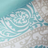 Twin/Twin XL Comforter Set in Light Blue White Grey Damask Pattern