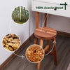 Acacia Wood Stool Round Top Chairs Best Ideas End Tables For Sofas Sub-stool for Living Room Bedside Strong Weight Capacity Upto 350 LBS, Natural Color