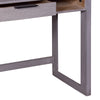 44 Inch Minimalist Single Drawer, Mago Wood, Entryway Console Table Desk, Textured Groove Lines, Gray