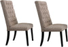 ACME Morland Side Chair (Set-2) in Tan Linen & Vintage Black 74647