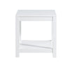 Simple white side table , 2-tier small space end table ,modern night stand, sofa table, side table with storage shelve