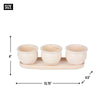 Ceramic Mini Planter Set - Ivory Round