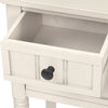 Narrow Console Table, Slim Sofa Table with Three Storage Drawers and Bottom Shelf (Ivory White)