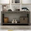 Console Table for Entryway Hallway Sofa Table with Storage Drawers and Bottom Shelf (Khaki)