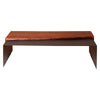 53 Inch Acacia Wood Coffee Table, Horizontal Split Design, Live Edge, Oak, Black