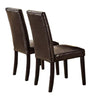 Set of 2 Chairs Breakfast Dining Dark Brown PU / Faux Leather Tufted Upholstered Chair