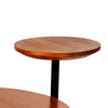 Geo Collection 21 Inch Round Acacia Wood Accent End Table with 2 Tier Tabletops, Brown, Black