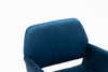Blue Velvet Upholstered Side Dining Chair with Metal Leg