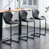 Bar chair modern design for dining and kitchen barstool with metal legs set of 4 (Brown)