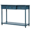 Console Table Sofa Table with Drawers for Entryway with Projecting Drawers and Long Shelf (Antique Navy)