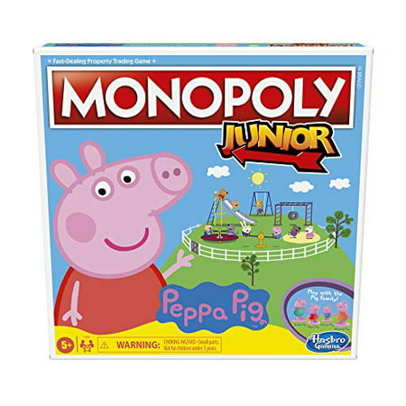 hasbro gaming monopoly junior peppa pig edition board game for 2 4 players indoor game for kids ages 5 and up exclusive
