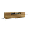 71 Inch Handcrafted Wood TV Media Entertainment Console, Wood Grain, 2 Cabinets, Single Shelf, Walnut Brown