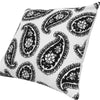 20 x 20 Square Accent Throw Pillow, Paisley Print, With Filler, Black, White