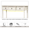 Console Table Sofa Table with Drawers and Long Shelf (Antique White)