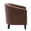 PU Leather Tufted Barrel ChairTub Chair for Living Room Bedroom Club Chairs