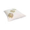 18 x 18 Square Accent Pillow, Soft Cotton Cover, Printed Lotus Flower, Polyester Filler, Gold, White