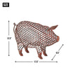 Open Geometric Frame Metal Pig Sculpture