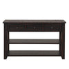 48'' Solid Pine Wood Top Console Table  Black