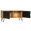 TV Entertainment Unit with 2 Doors and Wooden Frame, Oak Brown and Black