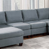 Living Room Furniture Armless Chair Grey Linen Like Fabric 1pc Cushion Armless Chair Wooden Legs